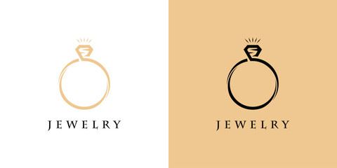 Ring Logo Design. logo jewelry. jewelry shop design logo template