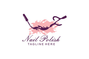 NAIL POLISH LOGO WITH LETTER DESIGN