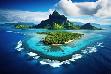 Beautiful floating south pacific islands - obrazy, fototapety, plakaty