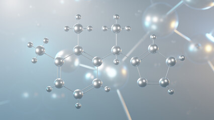 dexmedetomidine molecular structure, 3d model molecule, anxiolytics, structural chemical formula view from a microscope