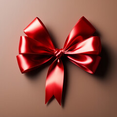 red bow isolated on pink background