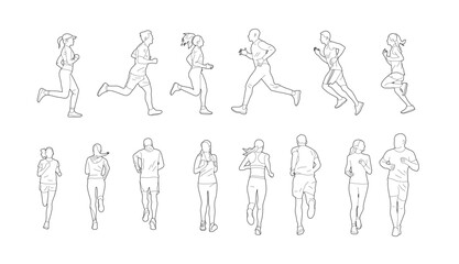 Line Drawing of Runners