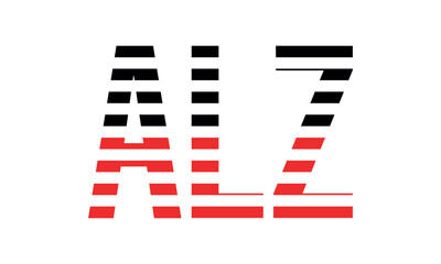 ALZ three initial letter iconic line negative space minimal logo design vector template. monogram, abstract, wordmark, business, typography, minimalist, brand, company, flat, modern, unique, simple