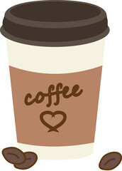 coffee cup and beans vector