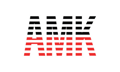 AMK three initial letter iconic line negative space minimal logo design vector template. monogram, abstract, wordmark, business, typography, minimalist, brand, company, flat, modern, unique, simple