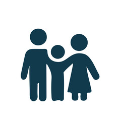 Family Flat Icon Blue and yellow. Vector Graphic