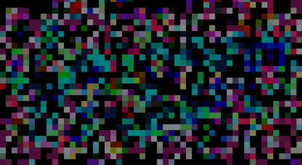 Mosaic illustration, colorful grid in different colored lines.