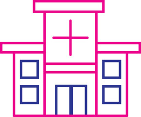 Medical line icon hospital building sign .illustration of a building