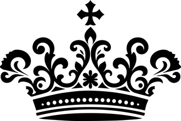 Crown Silhouette Isolated On White Background