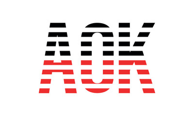 AOK three initial letter iconic line negative space minimal logo design vector template. monogram, abstract, wordmark, business, typography, minimalist, brand, company, flat, modern, unique, simple