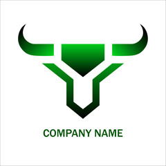 abstract bull head logo