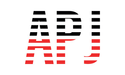 APJ three initial letter iconic line negative space minimal logo design vector template. monogram, abstract, wordmark, business, typography, minimalist, brand, company, flat, modern, unique, simple