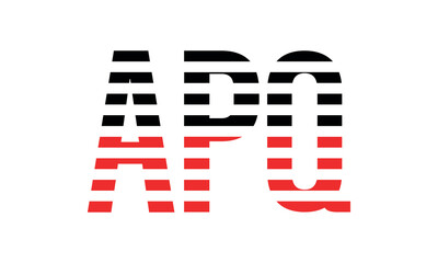 APQ three initial letter iconic line negative space minimal logo design vector template. monogram, abstract, wordmark, business, typography, minimalist, brand, company, flat, modern, unique, simple