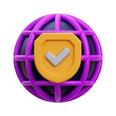 Website protection 3d render icon illustration
