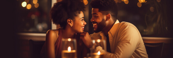 Happy pair delighted by a sophisticated meal at a high end dining establishment