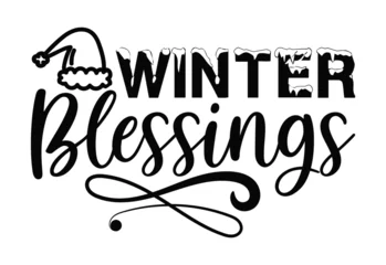 Stickers muraux Typographie positive Winter Snowman Quote, Winter Saying, Tis The Season
