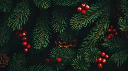 Texture of Christmas fir branches. Dark green Christmas background, copy space