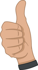 Thumbs Up icon. Hand Gesture. Positive Gesture of Approval, Support, Likes and Job Well Done.Vector Illustration.