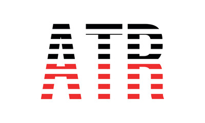 ATR three initial letter iconic line negative space minimal logo design vector template. monogram, abstract, wordmark, business, typography, minimalist, brand, company, flat, modern, unique, simple