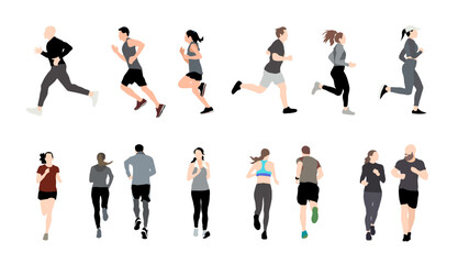 Fototapeta na wymiar Coloured illustration of Runners