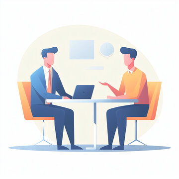 2 people at a business meeting at the office ai generative