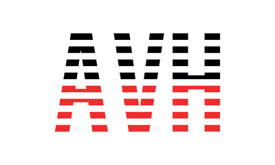 AVH three initial letter iconic line negative space minimal logo design vector template. monogram, abstract, wordmark, business, typography, minimalist, brand, company, flat, modern, unique, simple