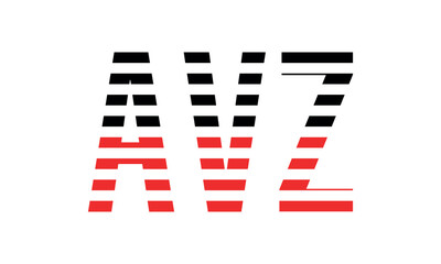 AVZ three initial letter iconic line negative space minimal logo design vector template. monogram, abstract, wordmark, business, typography, minimalist, brand, company, flat, modern, unique, simple