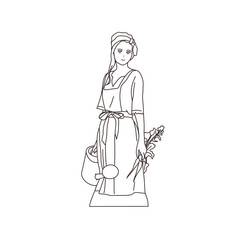 Smiling woman with carrot in her hands.