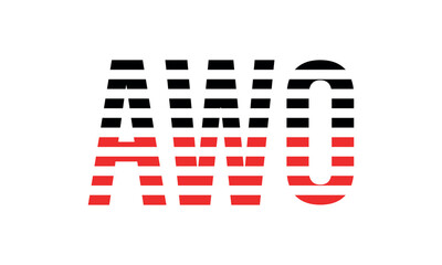 AWO three initial letter iconic line negative space minimal logo design vector template. monogram, abstract, wordmark, business, typography, minimalist, brand, company, flat, modern, unique, simple