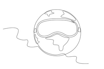 Save the Earth with Earth hours. Earth Hour one-line drawing