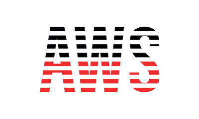 AWS three initial letter iconic line negative space minimal logo design vector template. monogram, abstract, wordmark, business, typography, minimalist, brand, company, flat, modern, unique, simple