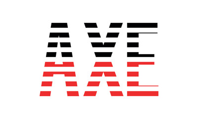 AXE three initial letter iconic line negative space minimal logo design vector template. monogram, abstract, wordmark, business, typography, minimalist, brand, company, flat, modern, unique, simple