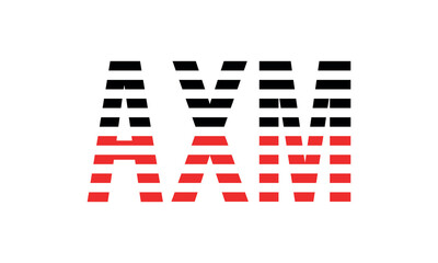 AXM three initial letter iconic line negative space minimal logo design vector template. monogram, abstract, wordmark, business, typography, minimalist, brand, company, flat, modern, unique, simple