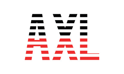 AXL three initial letter iconic line negative space minimal logo design vector template. monogram, abstract, wordmark, business, typography, minimalist, brand, company, flat, modern, unique, simple