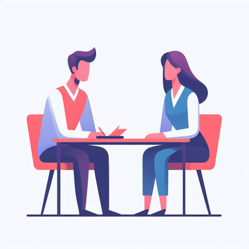 couple at a cafe flat icon style ai generative