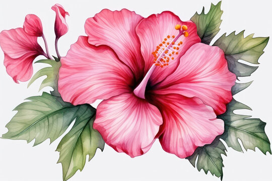 Summer bloom tropical background plant flower nature hibiscus