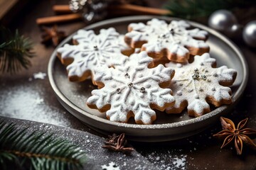 Obraz na płótnie Canvas christmas cookies with cinnamon