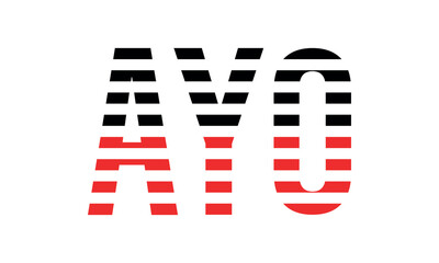 AYO three initial letter iconic line negative space minimal logo design vector template. monogram, abstract, wordmark, business, typography, minimalist, brand, company, flat, modern, unique, simple