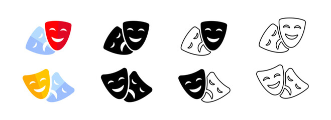 Mask icon. Masquerade mask vector icons collection. Theatre mask signs