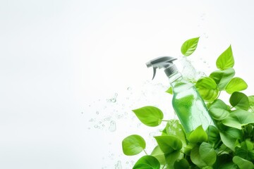 Eco friendly cleaning concept showcasing a sprays bottles filled
