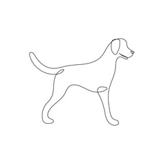 Cute dog pet animal continuous one line art outline silhouette simple drawing vector illustration here