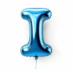 3d alphabet letter I balloon on white background 