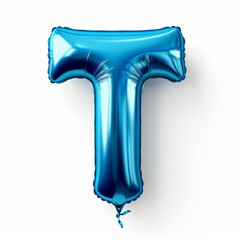 3d alphabet letter T balloon on white background 