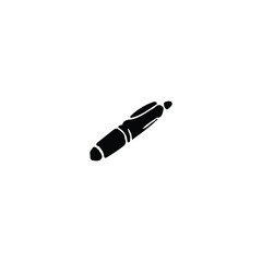 Pen icon. Simple style learn course company poster background symbol. Pen brand logo design element. Pen t-shirt printing. Vector for sticker.