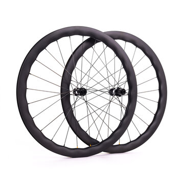 Carbon bicycle wheels. Competition bike