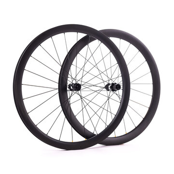 Carbon bicycle wheels. Competition bike