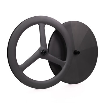 Carbon bicycle wheels. Competition bike