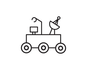 Moon rover icon vector symbol design illustration