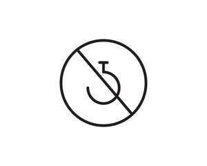 No hook icon vector symbol design illustration