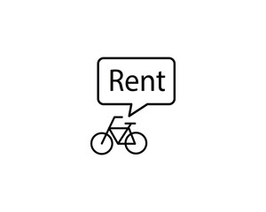 Rental cycle icon vector symbol design illustration